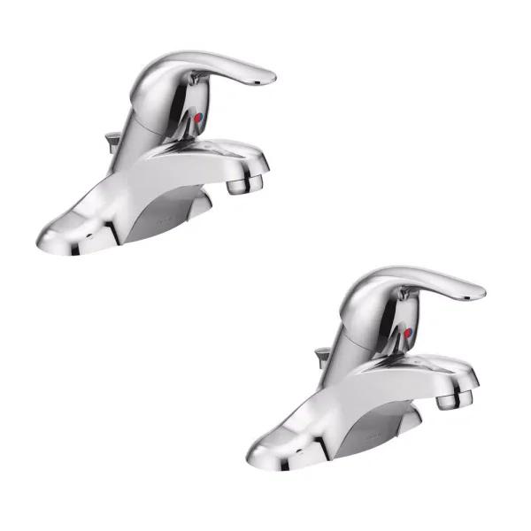 Moen Adler 4 in. Centerset Single-Handle Bathroom Faucet, Chrome (2-Pack)