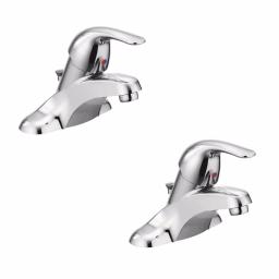 Moen Adler 4 in. Centerset Single-Handle Bathroom Faucet, Chrome (2-Pack) thumbnail 1