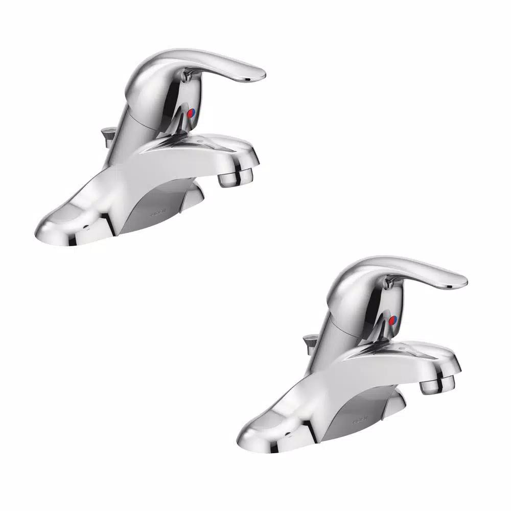 Moen Adler 4 in. Centerset Single-Handle Bathroom Faucet, Chrome (2-Pack)