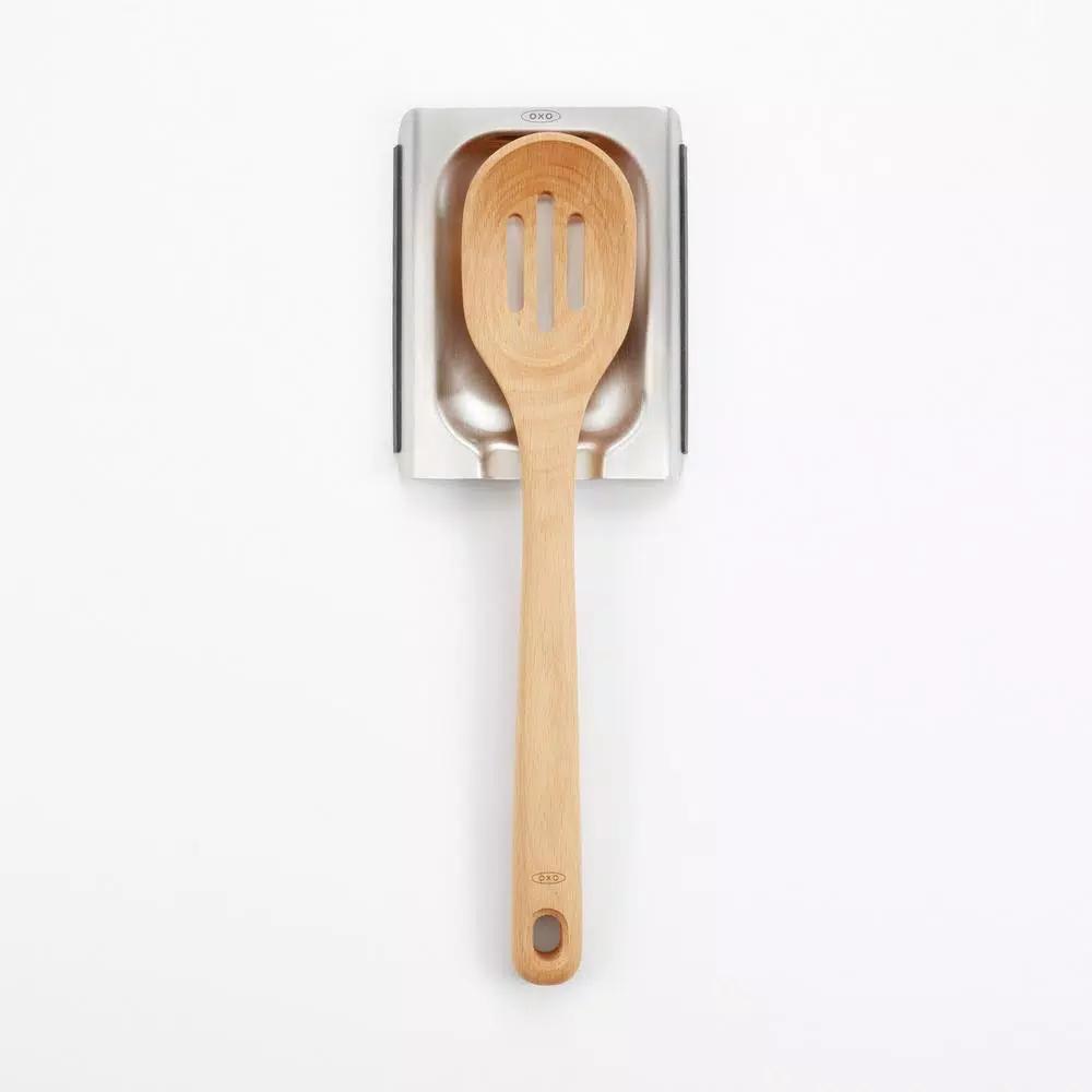 OXO Good Grips 3-Piece Beech Wood Utensil Set - Spoon, Slotted Spoon, and Turner