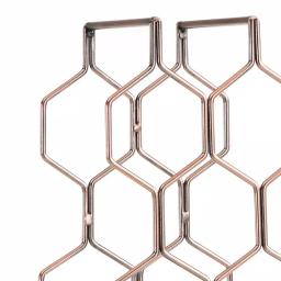 DANYA B. Copper Electroplated 8-Bottle Wine Rack - Modern Geometric Iron Design thumbnail 4