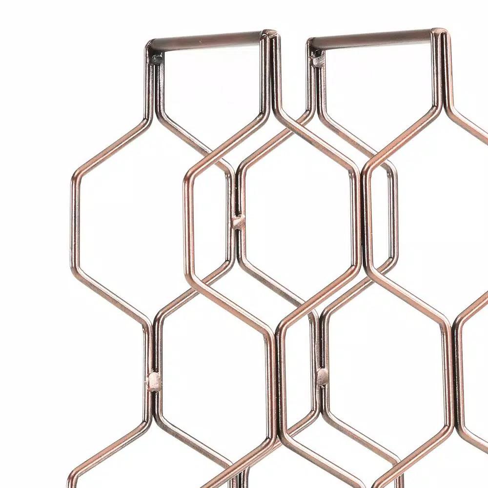 DANYA B. Copper Electroplated 8-Bottle Wine Rack - Modern Geometric Iron Design