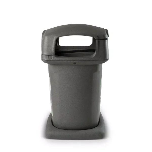 Toter 60 Gallon Heavy Duty Park Trash Can with Dome Lid and Bag Holder Straps, Gray