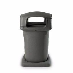 Toter 60 Gallon Heavy Duty Park Trash Can with Dome Lid and Bag Holder Straps, Gray thumbnail 1