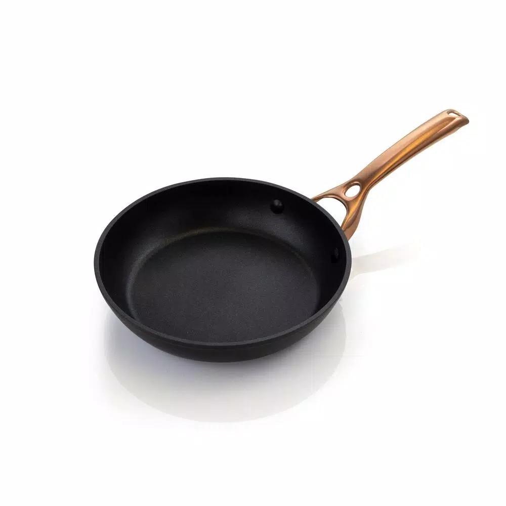 Oster Allsberg 10-Piece Aluminum Nonstick Cookware Set with Bronze Handles, Black and Bronze