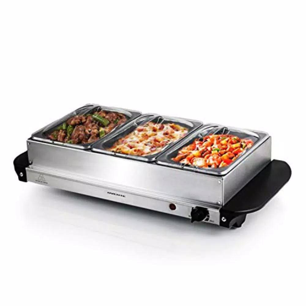 Ovente 1.5 Qt. Stainless Steel Electric Buffet Server Warming Tray with Adjustable Temperature Control