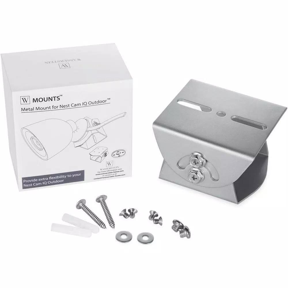 Wasserstein Adjustable Metal Mount for Google Nest Cam IQ Outdoor, Silver