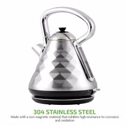 Ovente Cleo Collection 1.7L Electric Kettle, 1500W Stainless Steel Tea Kettle with Auto Shut-Off thumbnail 6