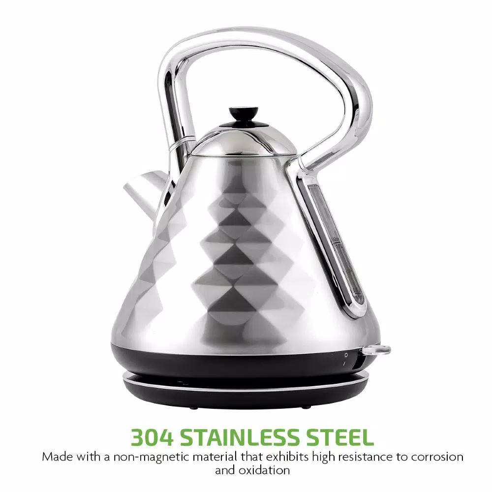 Ovente Cleo Collection 1.7L Electric Kettle, 1500W Stainless Steel Tea Kettle with Auto Shut-Off