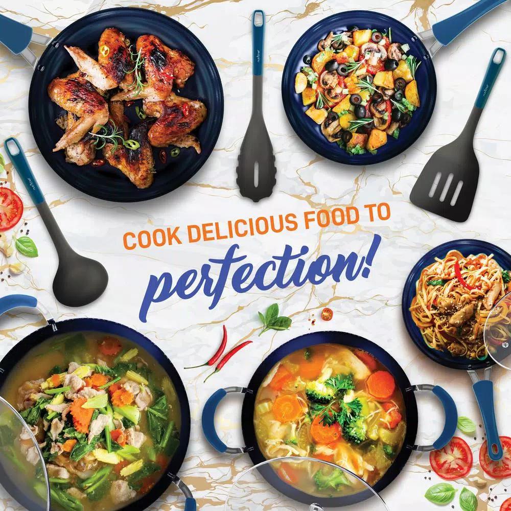 NutriChef Blue Diamond Ceramic 11-Piece Nonstick Aluminum Cookware Set