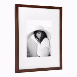 DesignOvation Gallery 13 x 16 in. Walnut Brown Wood Picture Frame with White Mat for 8 x 10 in. Photos thumbnail 2