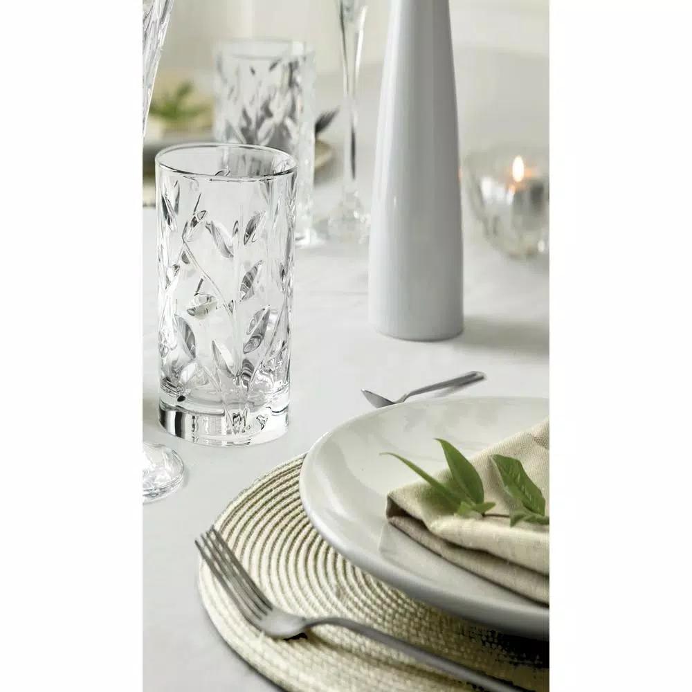Lorren Home Trends RCR Laurus Crystal Highball Glasses, Set of 6, 12 oz.