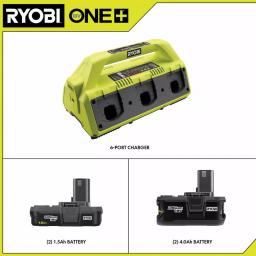 RYOBI 18V ONE+ 6-Port IntelliPort Supercharger Kit with (2) 1.5 Ah and (2) 4.0 Ah Batteries thumbnail 2
