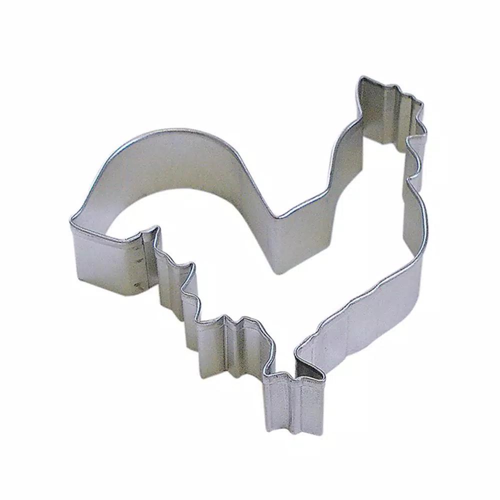 CybrTrayd-R&M 12-Piece Rooster Tinplated Steel Cookie Cutter Set with Recipe