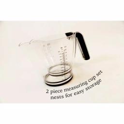 Cook Pro 2-Piece Plastic Measuring Cup Set with Non-Slip Grip Handles and Nesting Design thumbnail 5