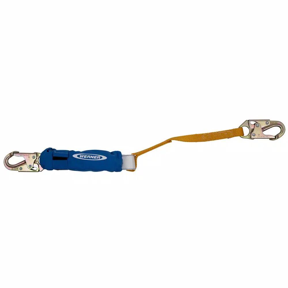 Werner DeCoil 3 ft. Lanyard with DCELL Shock Pack and Double Locking Snap Hooks