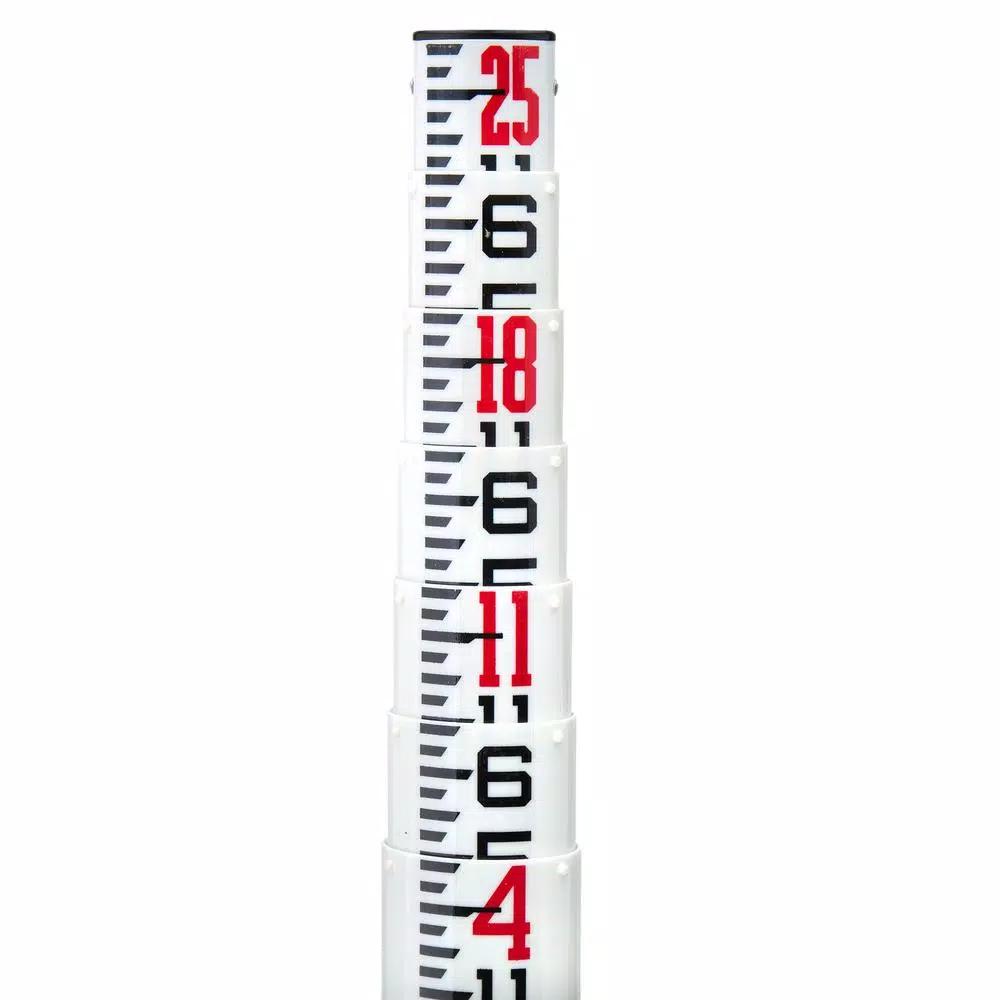 AdirPro 25 ft. Oval Fiberglass Surveyor Leveling Grade Rod