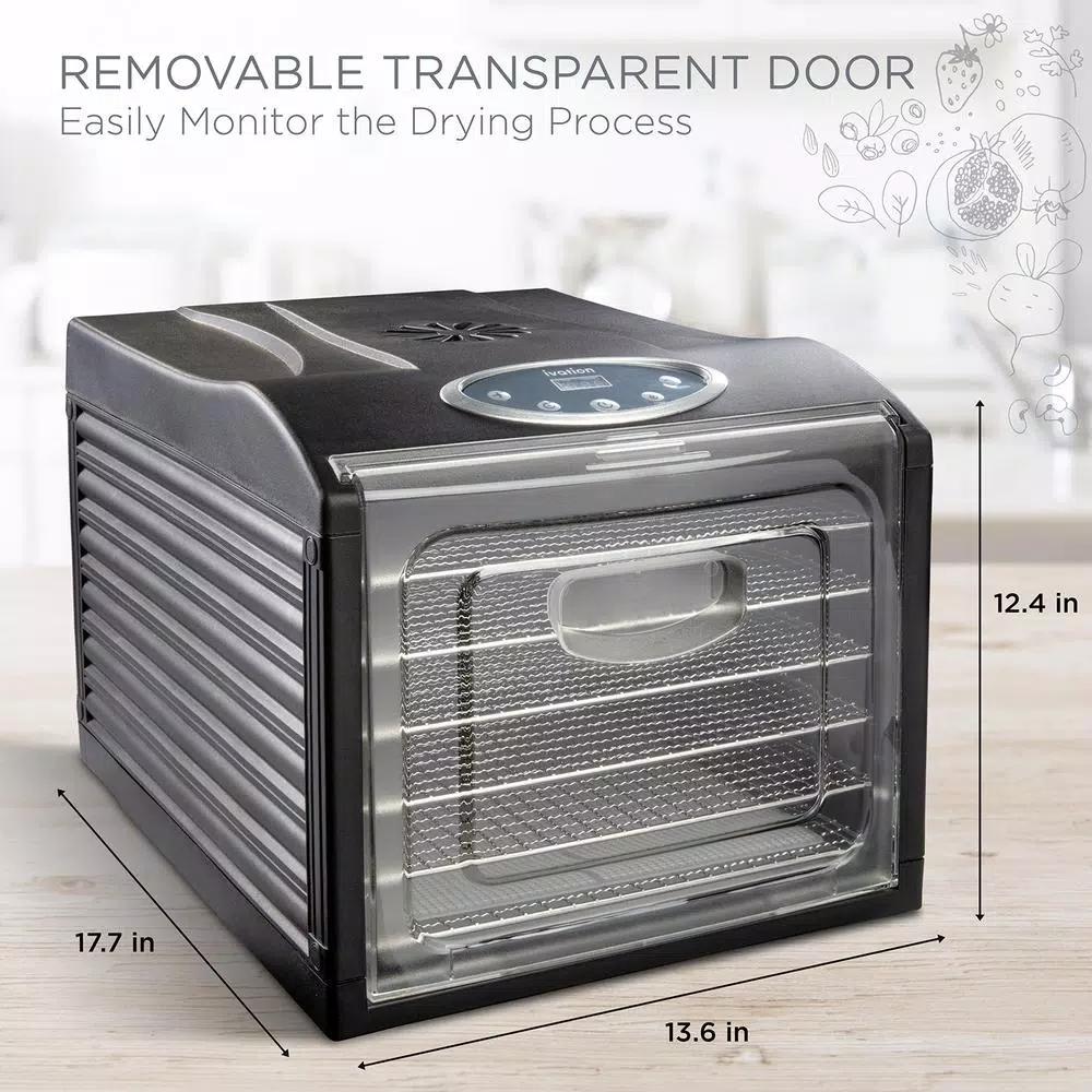 Ivation 6-Tray Stainless Steel Food Dehydrator Machine, 480W Digital Timer & Temperature Control