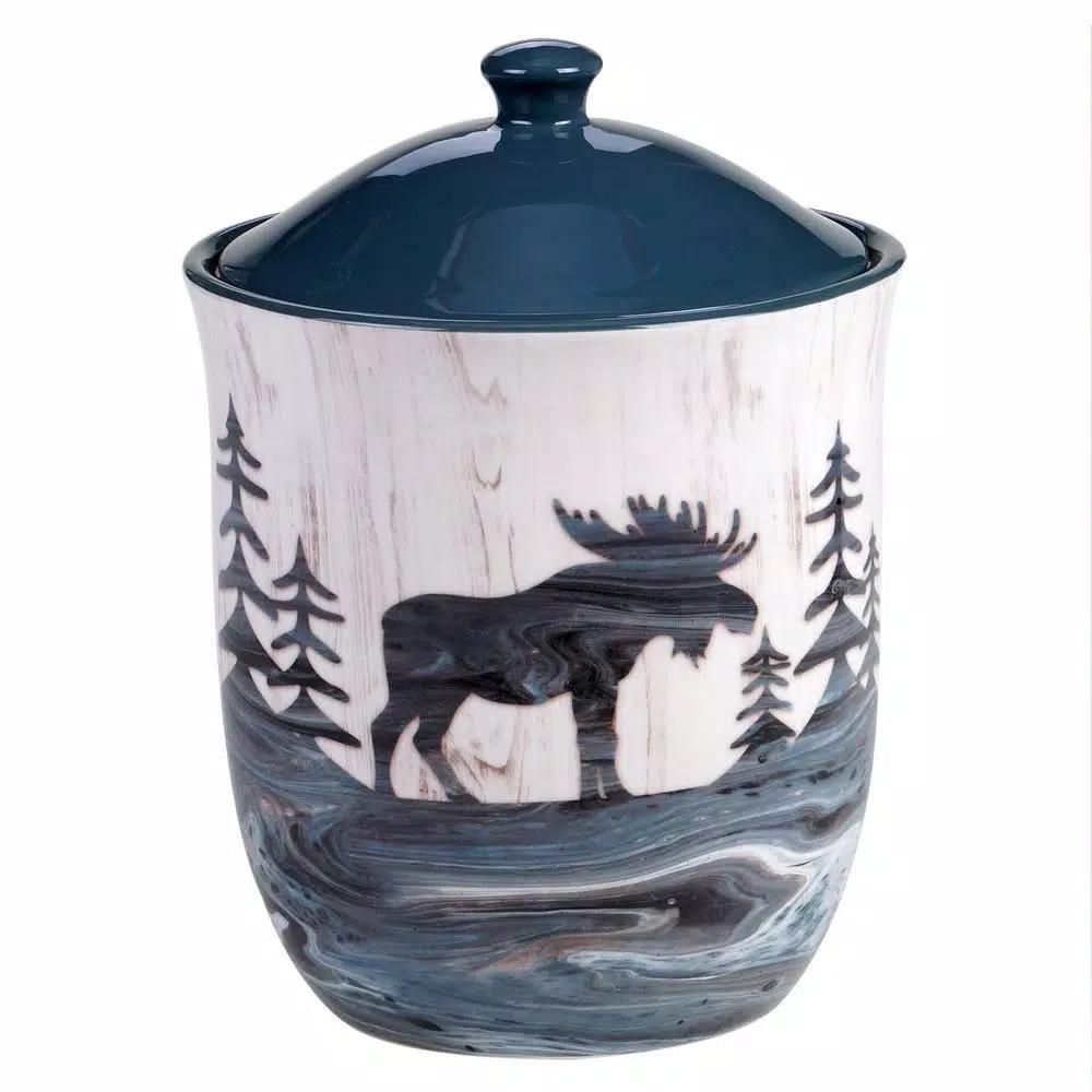 Certified International Fluidity Lodge Multicolored Earthenware Cookie Jar, 104 oz.