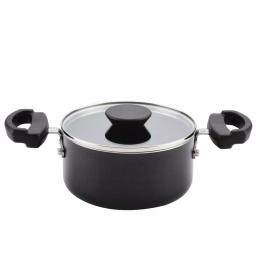 Farberware Neat Nest 1.5 Qt. Aluminum Nonstick Saucepot with Glass Lid, Black thumbnail 1