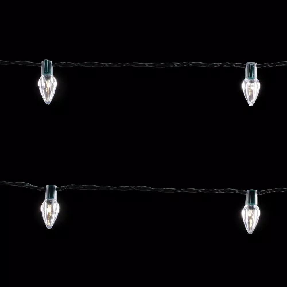 Home Accents Holiday Super Bright C9 LED Warm White Christmas String Lights, 50-Light Constant-On Set (Pack of 6)