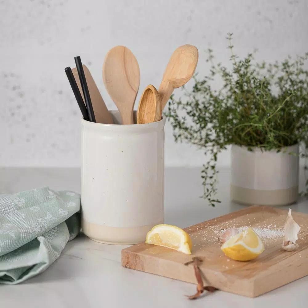 CASAFINA Fattoria White Ceramic Stoneware Utensil Canister