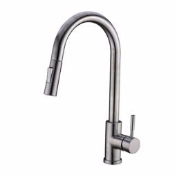 Vanity Art Chrome Single-Handle Pull-Down Kitchen Faucet with 360° Swivel Spout thumbnail 1