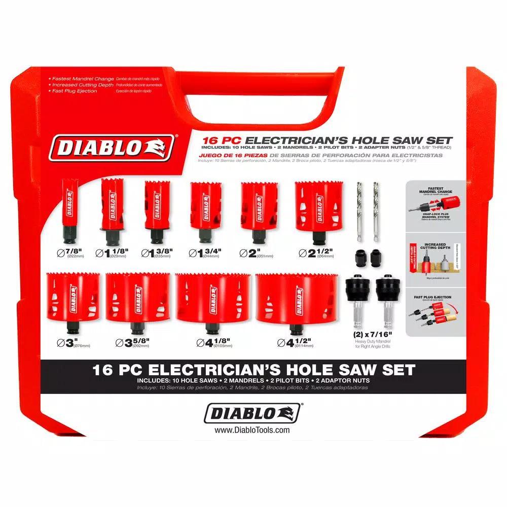 Diablo 16-Piece Bi-Metal Hole Saw Set with SnapLock PLUS Mandrel System