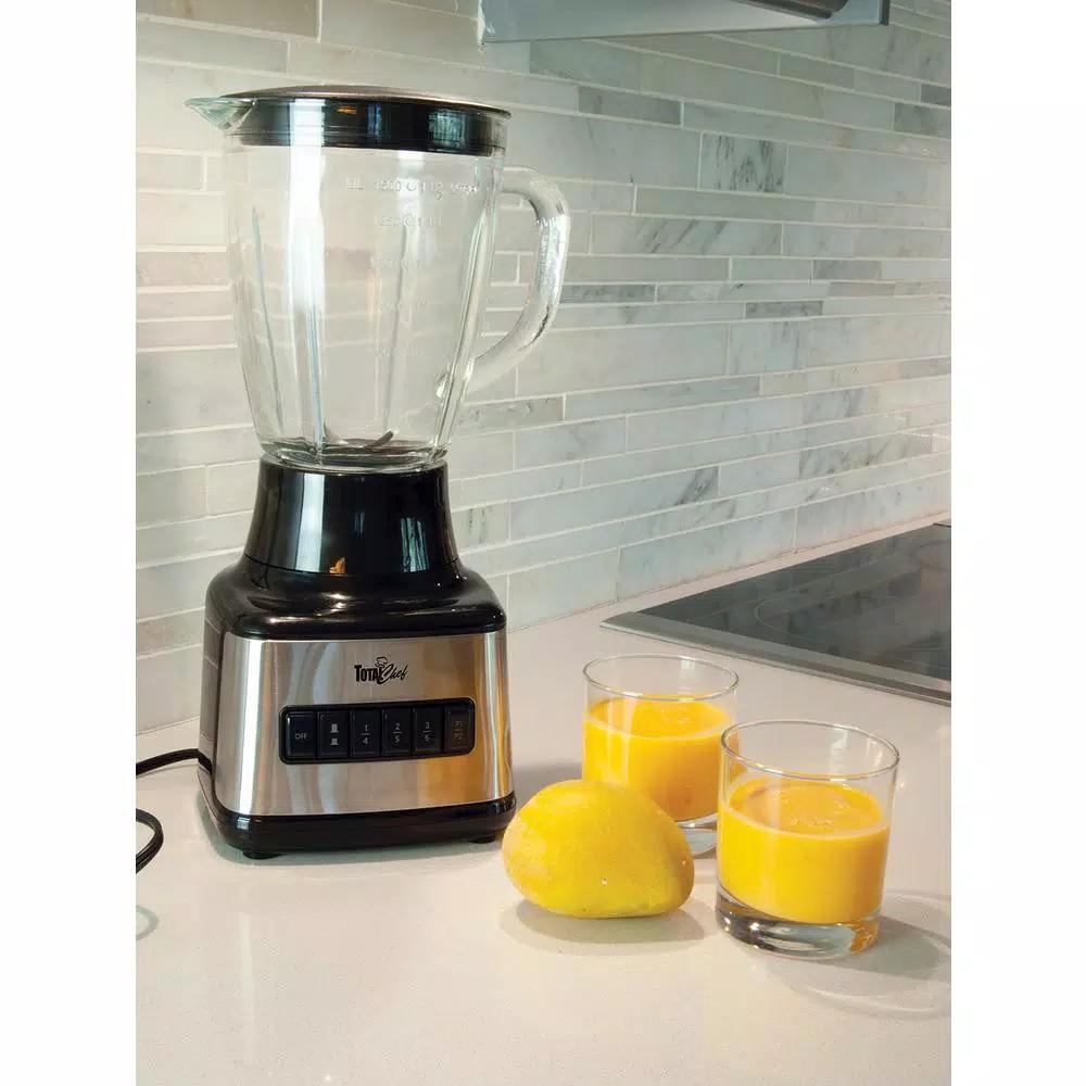Total Chef 500-Watt 8-Speed Stand Blender with 50 oz. Glass Pitcher, Black
