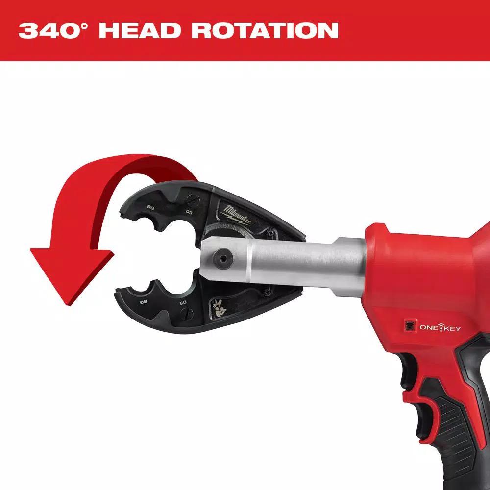 Milwaukee M18 FORCE LOGIC 6-Ton Pistol Utility Crimping Kit with BG-D3 Jaws and 2 Batteries