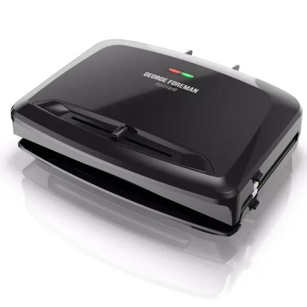 George Foreman Rapid Grill 80 sq. in. Electric Indoor Grill and Panini Press, Black