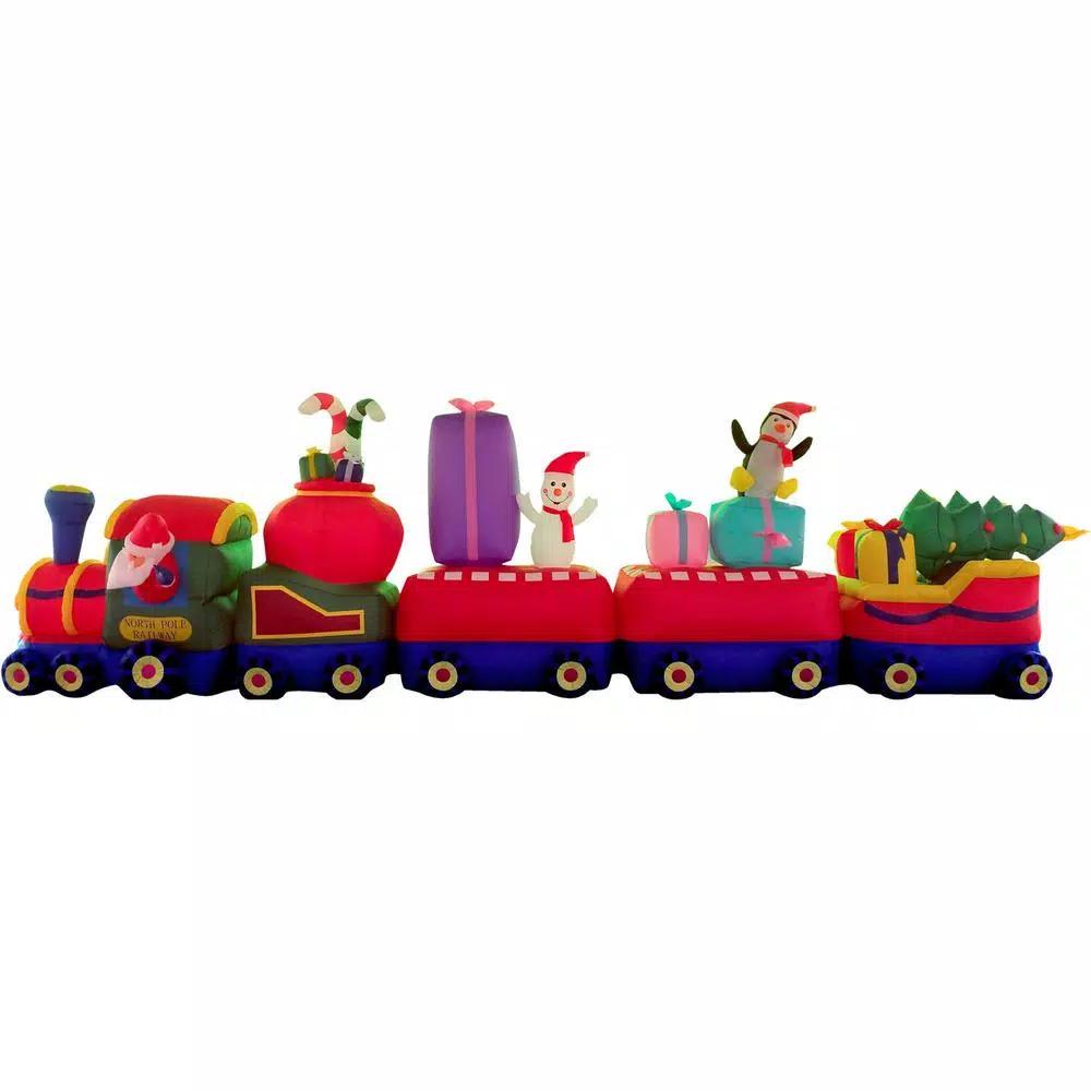 Fraser Hill Farm 6 ft. Santa on Christmas Express Inflatable Holiday Decoration