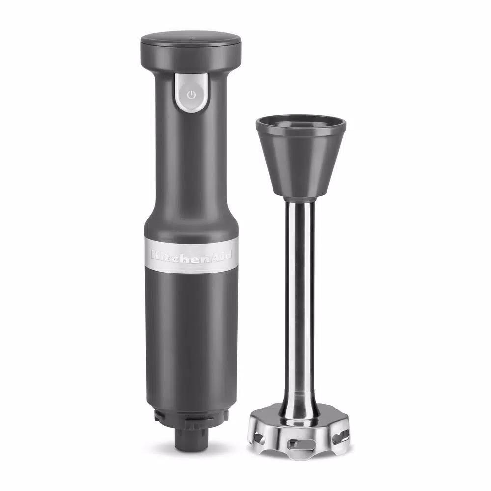 KitchenAid Cordless Variable Speed Hand Blender with Chopper and Whisk Attachments, Charcoal Grey