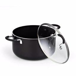 Cook N Home 8-Piece Aluminum Nonstick Cookware Set, Black thumbnail 2