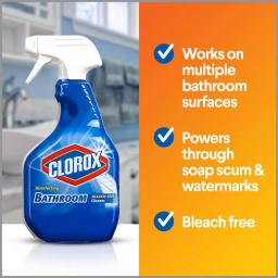 Clorox Disinfecting Bathroom Cleaner Spray, Bleach-Free, 30 oz. (2-Pack) thumbnail 3