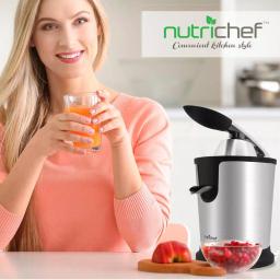 NutriChef Electric Citrus Juicer - Stainless Steel Manual Press Orange Squeezer thumbnail 2
