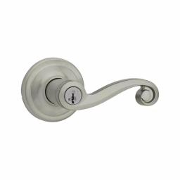 Kwikset Lido Satin Nickel Exterior Entry Door Lever with SmartKey Security thumbnail 1