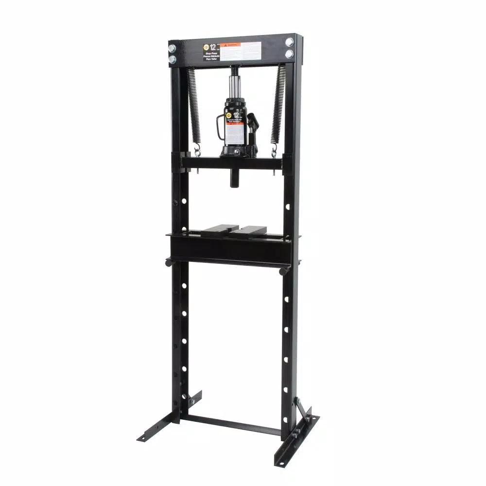 Omega 60120 12 Ton Shop Press with Hydraulic Bottle Jack