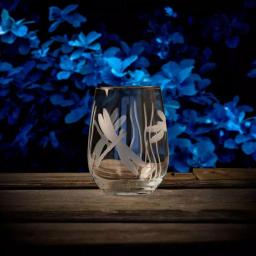 Rolf Glass Dragonfly 17 oz. Etched Stemless Wine Glass Set of 4, Clear Glassware thumbnail 5