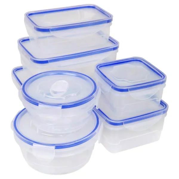 Kitchen Details 16-Piece Food Storage Container Set with Airtight Clip-Lock Lids, Blue