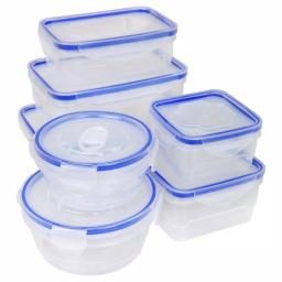 Kitchen Details 16-Piece Food Storage Container Set with Airtight Clip-Lock Lids, Blue thumbnail 1