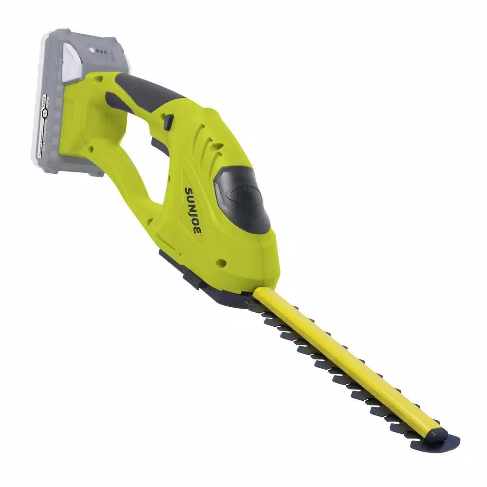 Sun Joe 24V Cordless Handheld Hedge Trimmer Kit with 2.0 Ah Battery and Charger
