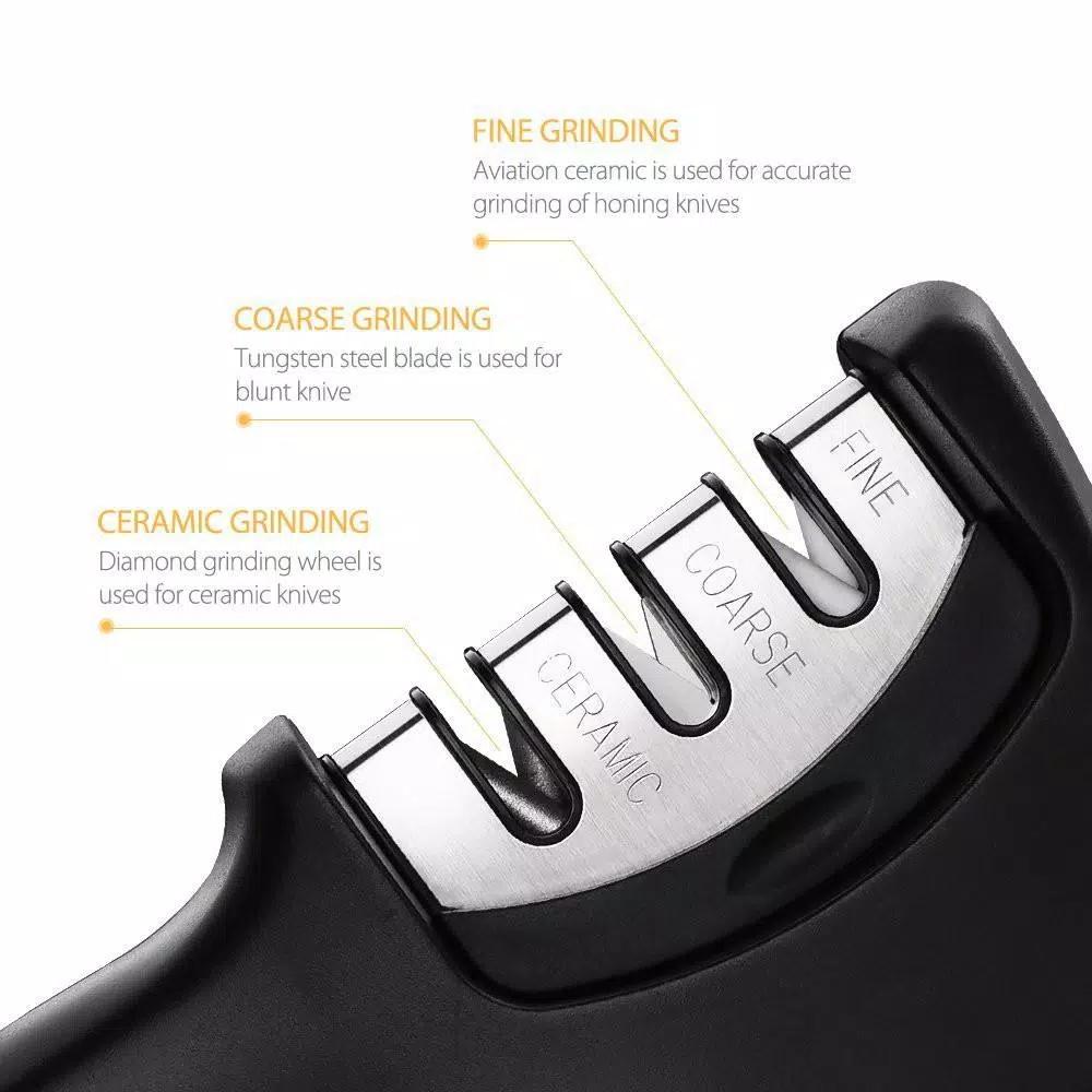 Unbranded LIGHTSMAX 3-Stage Manual Knife Sharpener with Ergonomic Handle