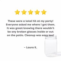 TOSSWARE Unbreakable 16 oz. Clear rPET Plastic Mason Jars, Shatterproof Tossware (Set of 252) thumbnail 5