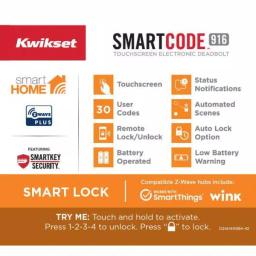 Kwikset SmartCode 916 Z-Wave Smart Deadbolt with SmartKey Security, Venetian Bronze thumbnail 3