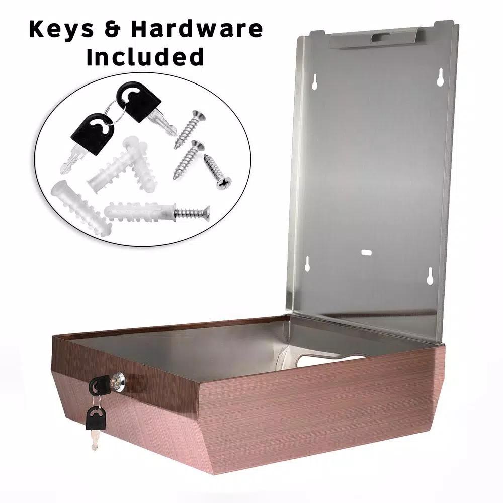 Alpine Industries Rose Gold Stainless Steel C-Fold and Multi-Fold Paper Towel Dispenser