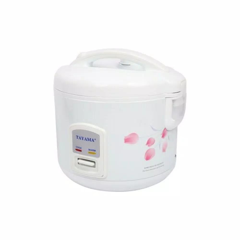 Tayama Cool Touch TRC-10 10-Cup Rice Cooker with Steamer and Non-Stick Inner Pot, White