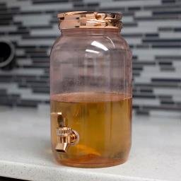 Unbranded 1 Gal. Plastic Beverage Dispenser with Spigot - Gold Beverage Serveware thumbnail 6