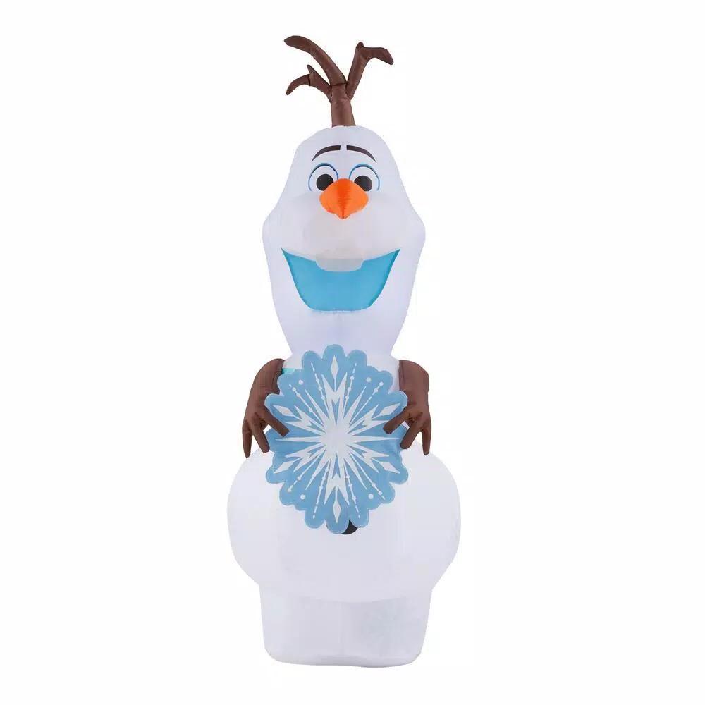 Disney Frozen Olaf 4 ft. Inflatable Holiday Decoration with Snowflake Scarf