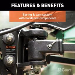CURT TruTrack Trunnion Bar Weight Distribution System, 10,000-15,000 lbs GTW, 35-9/16" Bars thumbnail 4